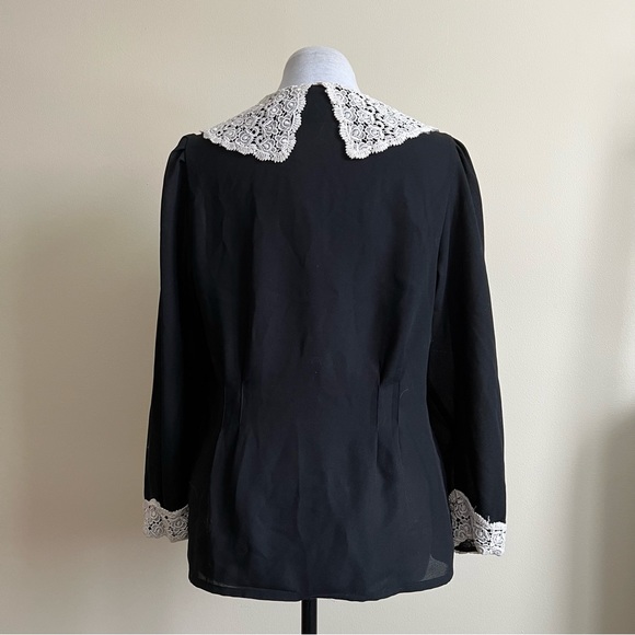 vintage 80s eaton statement collar blouse - Picture 6 of 15